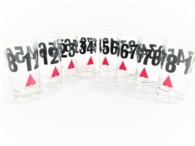 Georges Briard Signed Mid-Century Number Highball Glasses (Set of 8)