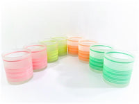 Load image into Gallery viewer, Libbey Mid-Century Frosted Retro Stripe Glasses (Set of 8)
