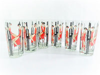 Load image into Gallery viewer, Cera Glass Signed Mid-Century Black Tie Event-All That Jazz Highball Glasses (Set of 6)
