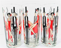 Load image into Gallery viewer, Cera Glass Signed Mid-Century Black Tie Event-All That Jazz Highball Glasses (Set of 6)
