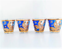 Load image into Gallery viewer, Culver Signed Mid-Century Blue and 22-Karat Gold Leaf Glasses (Set of 4)
