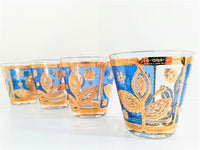 Load image into Gallery viewer, Culver Signed Mid-Century Blue and 22-Karat Gold Leaf Glasses (Set of 4)
