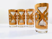 Load image into Gallery viewer, Fred Press Signed Mid-Century Golden Flower Glasses (Set of 4)
