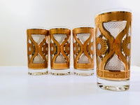 Load image into Gallery viewer, Fred Press Signed Mid-Century Golden Flower Glasses (Set of 4)
