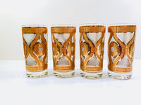 Load image into Gallery viewer, Fred Press Signed Mid-Century Golden Flower Glasses (Set of 4)
