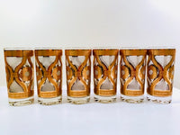 Load image into Gallery viewer, Fred Press Signed Mid-Century Golden Flower Glasses (Set of 6)
