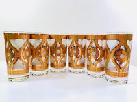 Load image into Gallery viewer, Fred Press Signed Mid-Century Golden Flower Glasses (Set of 6)

