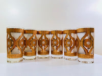 Load image into Gallery viewer, Fred Press Signed Mid-Century Golden Flower Glasses (Set of 6)

