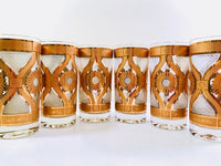 Load image into Gallery viewer, Fred Press Signed Mid-Century Golden Flower Glasses (Set of 6)
