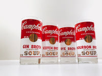 Load image into Gallery viewer, Georges Briard Signed Mid-Century Campbell&#39;s Soup Cocktail Glasses (Set of 4)
