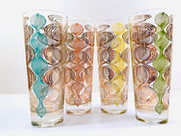 Load image into Gallery viewer, Gay Fad Signed Atomic Swirl Tall Collins Glasses (Set of 4)
