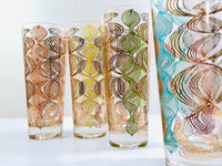 Load image into Gallery viewer, Gay Fad Signed Atomic Swirl Tall Collins Glasses (Set of 4)
