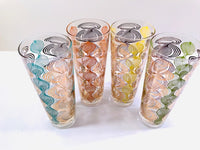 Load image into Gallery viewer, Gay Fad Signed Atomic Swirl Tall Collins Glasses (Set of 4)
