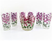 Load image into Gallery viewer, Cera Signed Mid-Century Hand Painted Violets 7 Piece Set
