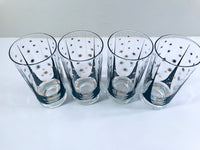 Load image into Gallery viewer, Fred Press Signed Mid-Century Black and 22-Karat Gold Atomic Triangles and Starburst Highball Glasses (Set of 4)
