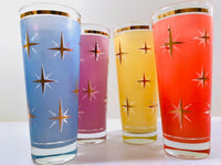 Load image into Gallery viewer, Bartlett Collins Mid-Century Atomic North Star Tall Collins Cocktail Glasses (Set of 4)
