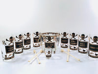 Load image into Gallery viewer, Georges Briard Signed Mid-Century Name Your Poison 15 Piece Bar Set
