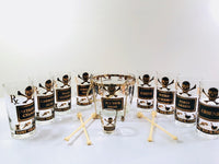 Load image into Gallery viewer, Georges Briard Signed Mid-Century Name Your Poison 15 Piece Bar Set
