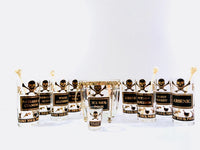 Load image into Gallery viewer, Georges Briard Signed Mid-Century Name Your Poison 15 Piece Bar Set
