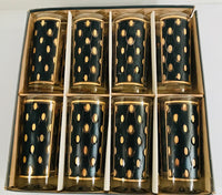 Load image into Gallery viewer, Hazel Atlas Mid-Century Black and Gold Party Pretty Glasses (Set of 8)
