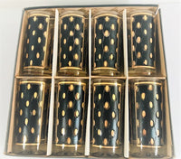 Load image into Gallery viewer, Hazel Atlas Mid-Century Black and Gold Party Pretty Glasses (Set of 8)
