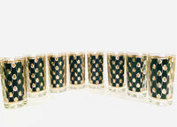 Load image into Gallery viewer, Hazel Atlas Mid-Century Black and Gold Party Pretty Glasses (Set of 8)
