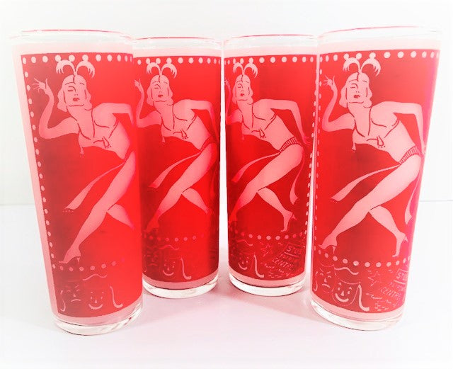Dominion Glass Mid-Century Flapper Tall Collins Glasses (Set of 4)