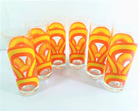Load image into Gallery viewer, Colony Signed Yellow and Orange Retro Swirl Tall Collins Glasses (Set of 6)
