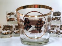Load image into Gallery viewer, Libbey Mid-Century Indianapolis 500 Promotional 7-Piece Cocktail Bar Set
