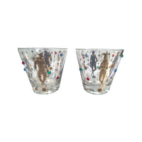 Load image into Gallery viewer, Culver Mid-Century Mardi Gras Jester With Jewels Old Fashion Glasses (Set of 2)
