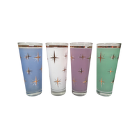 Load image into Gallery viewer, Bartlett Collins Mid-Century Atomic North Star Tall Collins Cocktail Glasses (Set of 4)
